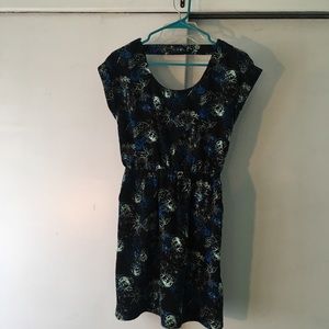 Black and blue floral printed dress.